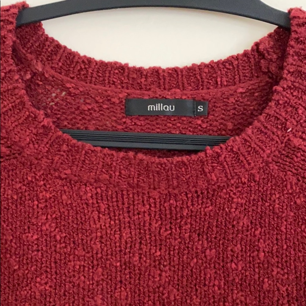 Maroon Crop Sweater Top